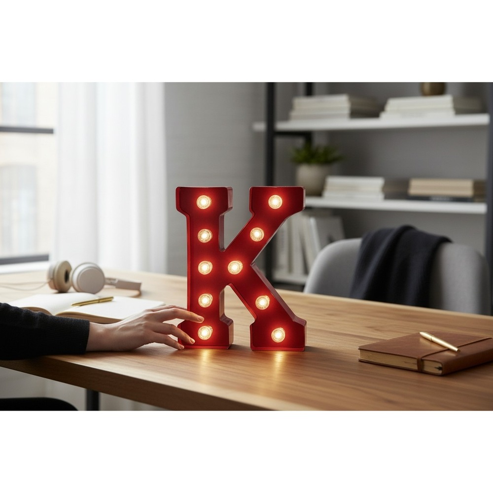 Cleveland Vintage Lighting Marquee Letter K Red Brand New Battery Operated 10in